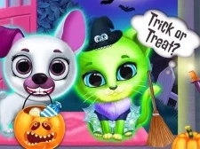 Salon pour animaux de compagnie de relooking effrayant Halloween